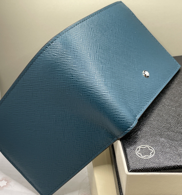 $465 MSRP - Montblanc 198870 Sartorial 6cc Cyprus Blue Wallet | eBay