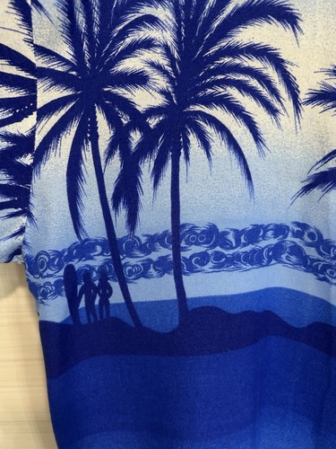 Banana Split blau weiß AOP Hawaii Tropical Button Up SS Hemd XL, Surf Strand - Bild 3 von 7