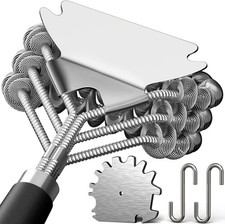 Stainless Steel BBQ Grill Brush and Scraper, Bristle-Free