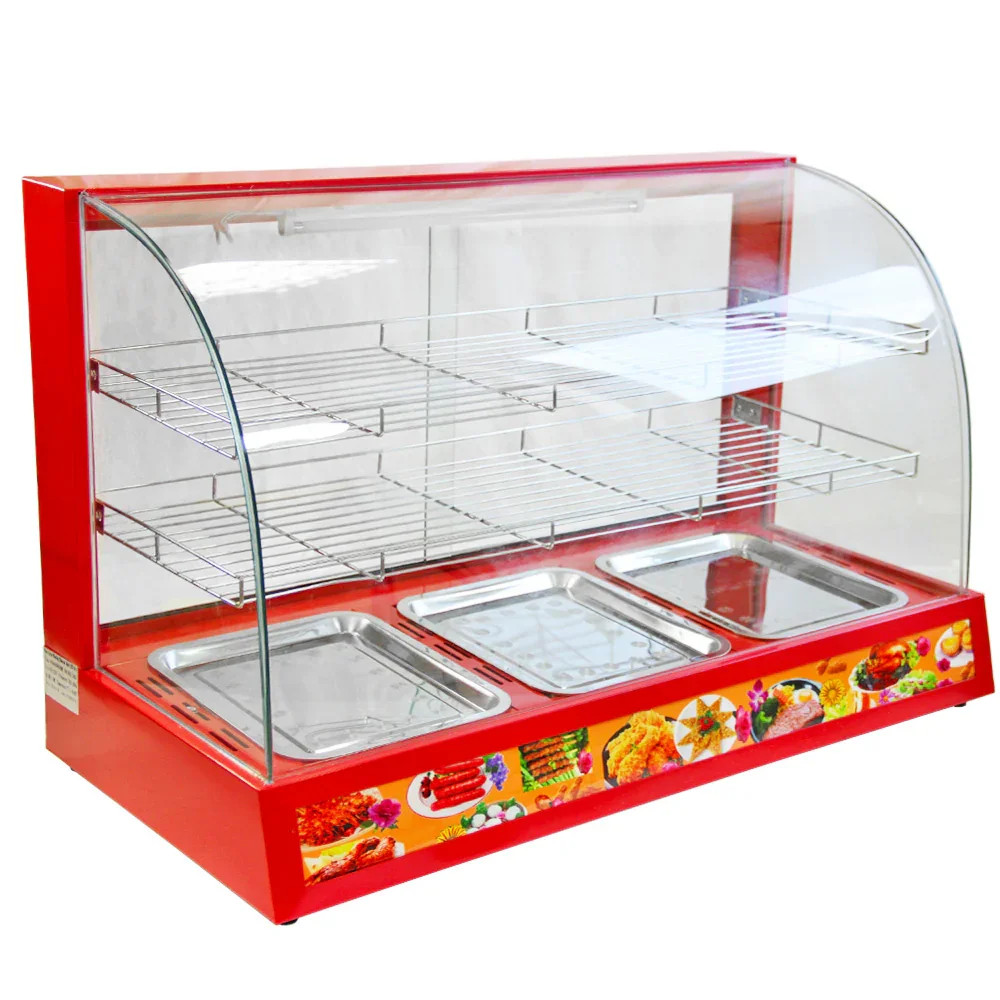 KuKoo 90cm Electric Food Warmer Cabinet, Red, 95cm x 59cm x 45cm,