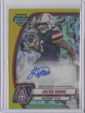 2024 Bowman Chrome University  Auto Yellow Refractors #PAJMA Jacob Manu   64/75