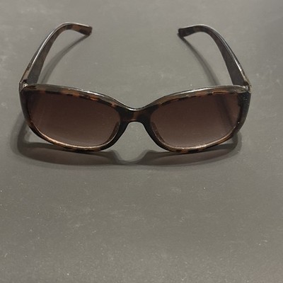 Oversized Rectangular Tortoise Shell Sunglasses with Brown Gradient Lenses
