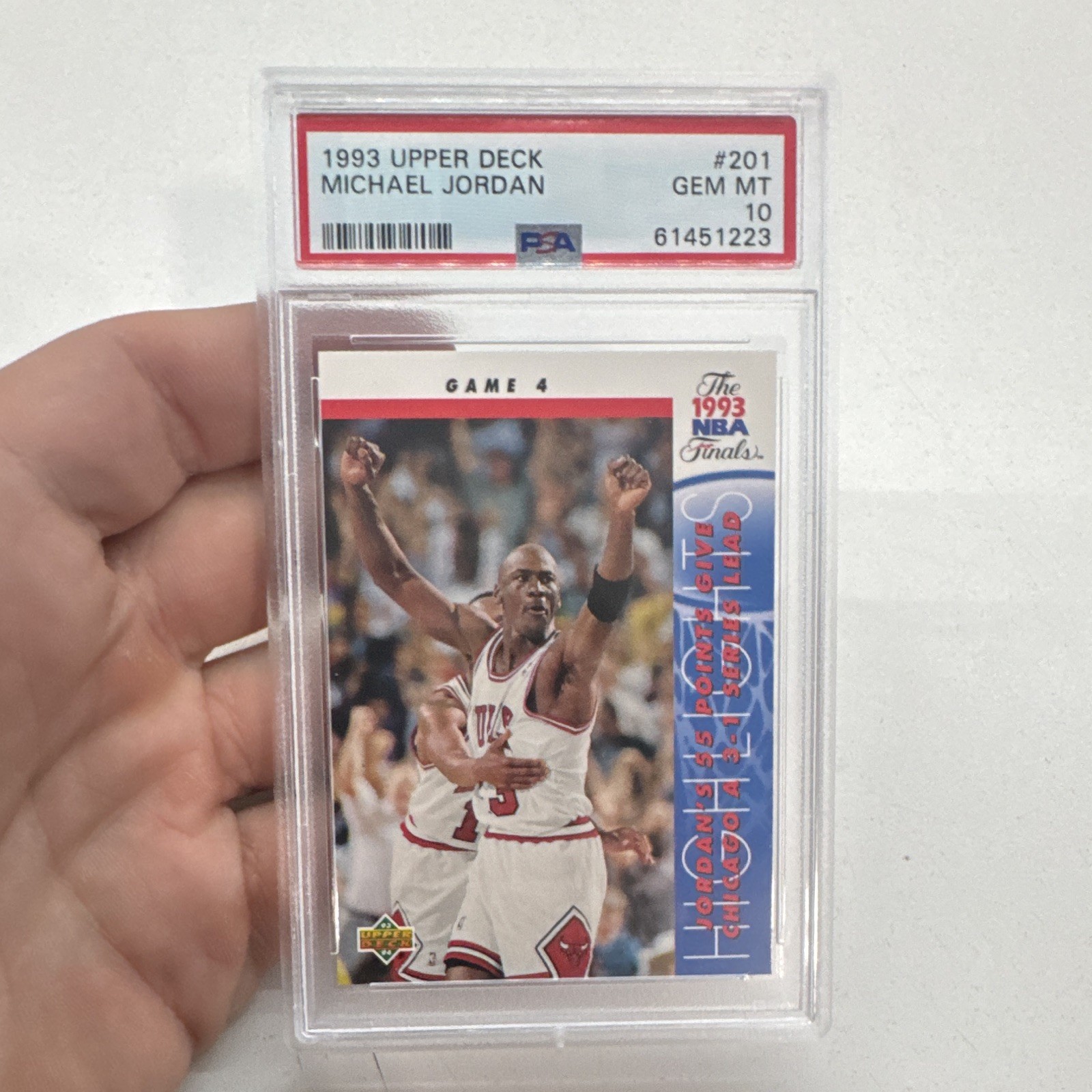1993 Upper Deck Michael Jordan #201 NBA Finals Chicago Bulls PSA 10 61451223