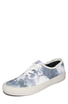 AllSaints Lex Sneakers Men's US 8 Gray White Canvas Low Top Platform Shoes GAL94