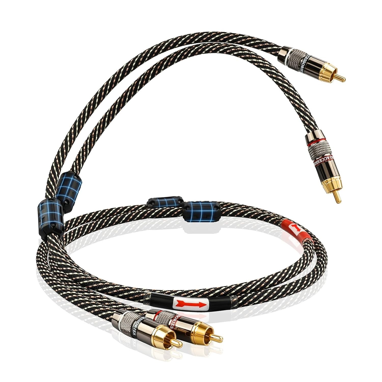 Audiophile Hifi 3.28Ft Audio RCA Cables - 2RCA Male to Male,