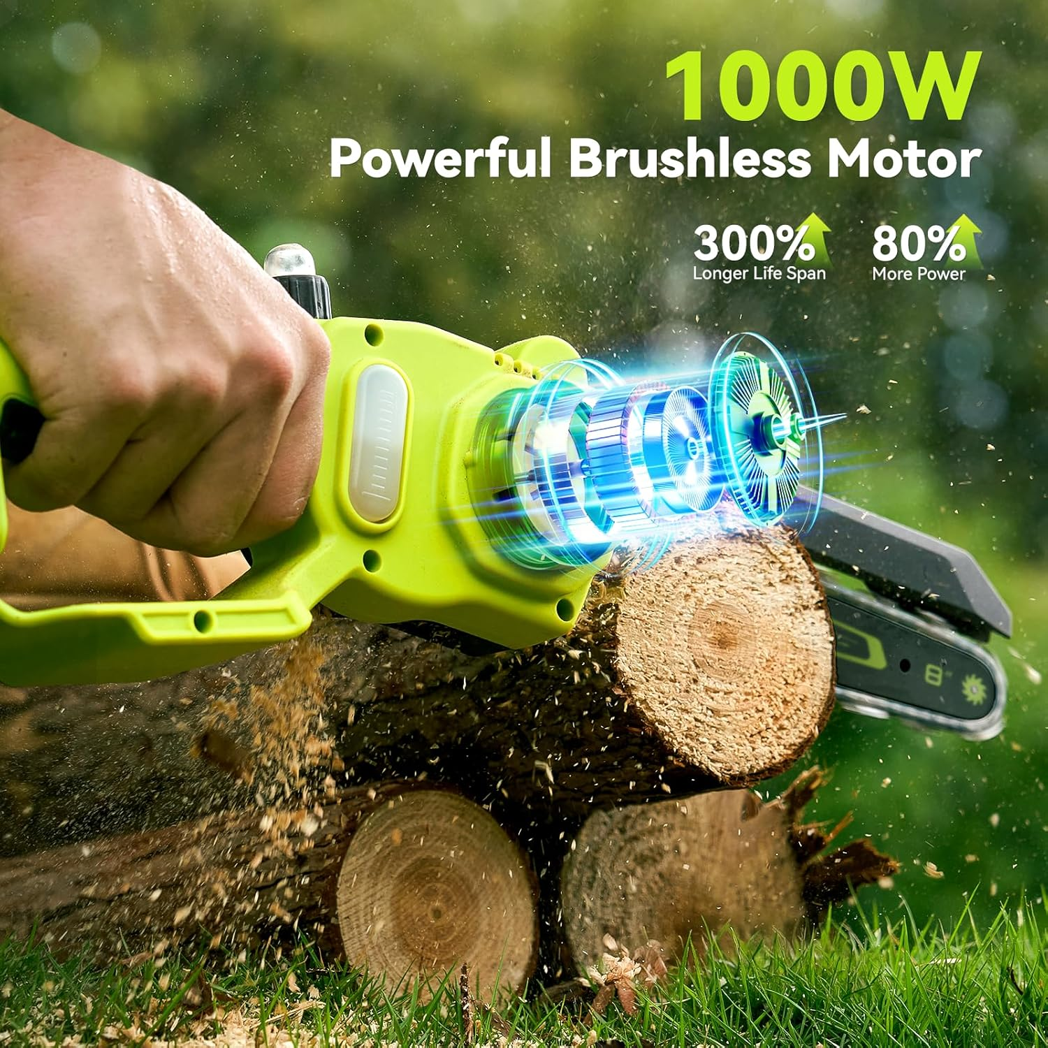 Mini Chainsaw Cordless, 8 Inch & 6 Inch Electric Chainsaw Battery ...