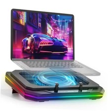 Gaming Laptop Cooling Pad with 3500RPM Powerful Turbofan, RGB Laptop Black