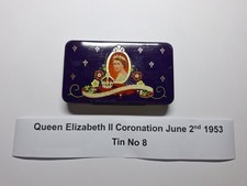 VINTAGE Queen Elizabeth II Coronation Cadbury Chocolate Tin June 2nd 1953 No 8