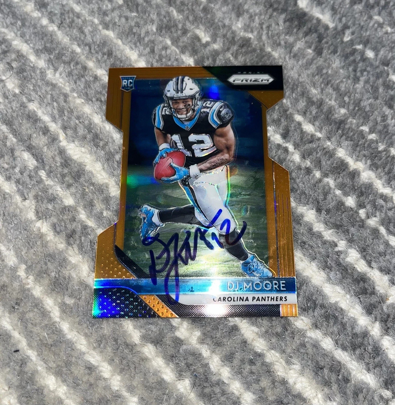 2017-18 Panini Prizm ROOKIE SIGNED DJ Moore Orange RC /249 RARE Panthers Bears