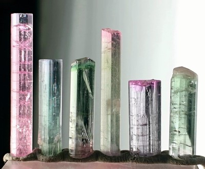 Saturated Multi Color Tourmaline Crystal From Afg Paprock Mine