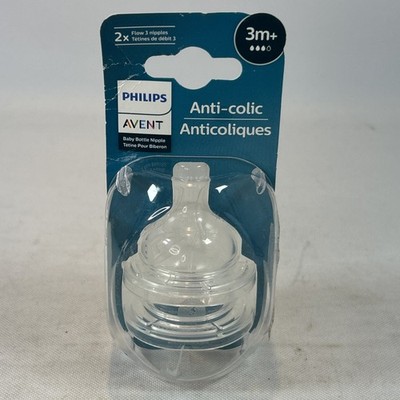 Philips Avent Medium Flow 3m+ Anti-Colic Baby Bottle Nipples (Pack of 2)