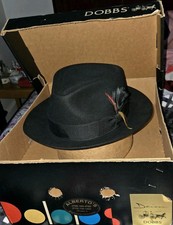 RARE VINTAGE John B. Stetson Company Royal Stetson Black Fedora Hat | Siz