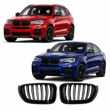 JOM Sport K�hlergrill schwarz gl�nzend Doppelsteg passend f�r BMW X3 F25 X4 F26