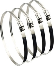 4Pcs 8" Adjustable 304 Stainless Steel Duct Clamps Hose Clamp Pipe Clamp Air Duc