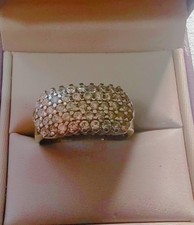 10K Yellow Gold Ring with CZ Round stones Size 9.5 237