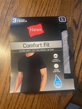 Hanes Comfort Fit Men's T-Shirts 3-Pack Size Large L Ultra Soft Cotton Modal