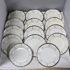Lot of 14: Mitterteich Bavaria Platinum Lined Salad Plates