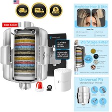 23 Stage Shower Head Filter for Hard Water - High Output Universal Shower Fil...
