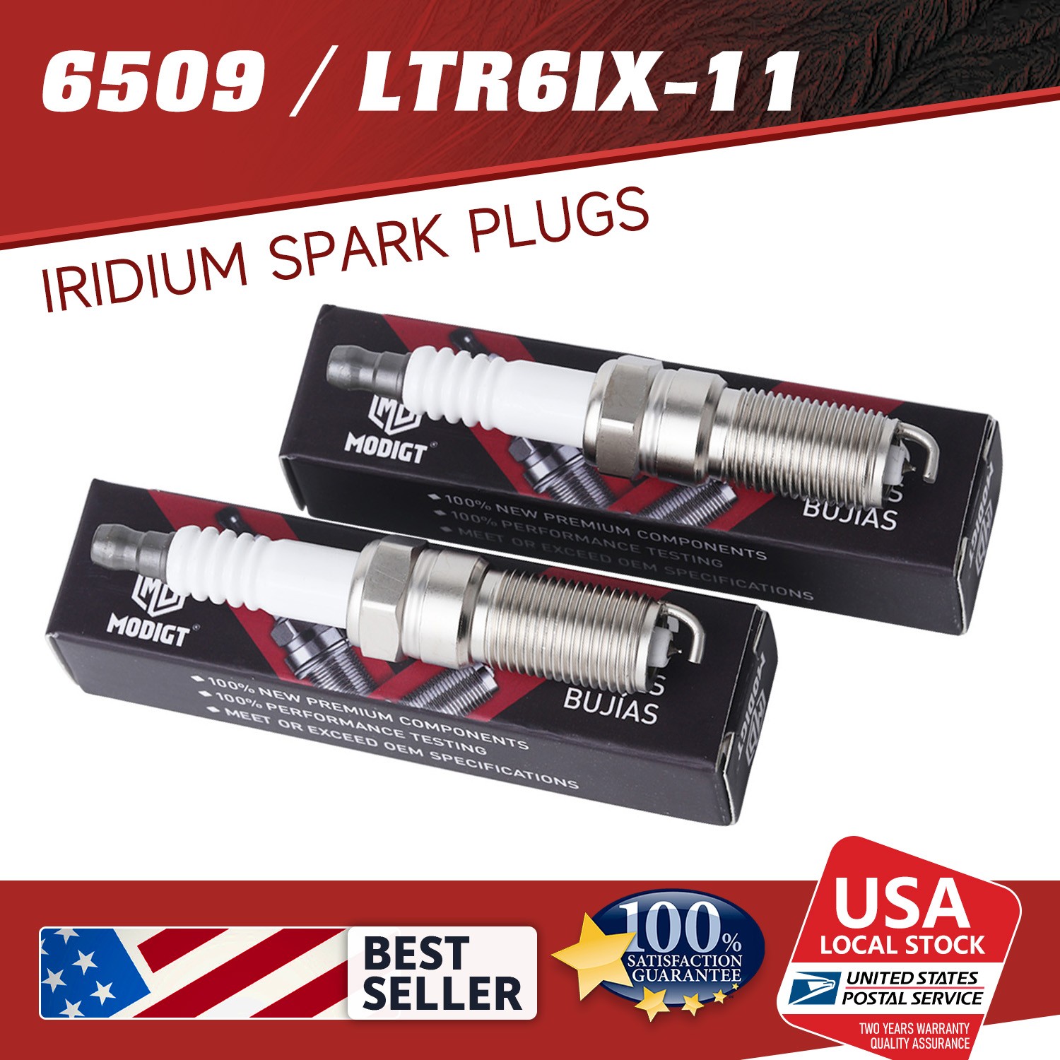 Genuine Replacement 4Pcs Premium Iridium Spark Plugs 6509 LTR6IX-11 - US STOCK