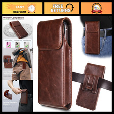 Premium Leather Phone Holster Pouch with Belt Clip for iPhone  Galaxy Models -