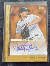 NATHAN EOVALDI @ 2012 TOPPS UPDATE GOLDEN DEBUT AUTO #GDA-NE @ RANGERS ACE 🔥