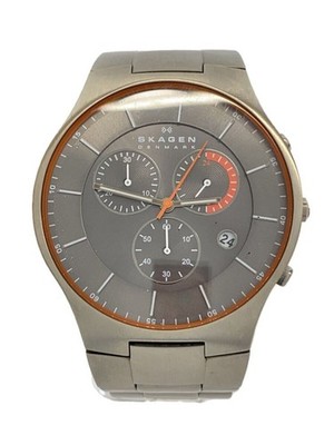 SKAGEN SKW6076 Quartz Titanium Analog Watch Brown Leather