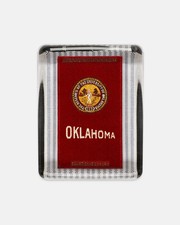 NEW Vintage 1-of-1 Lux Hand Made University of Oklahoma Paperweight Desk Gift