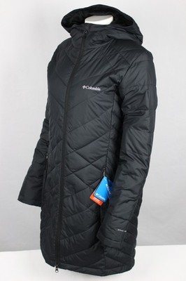Columbia Women's Heavenly Long Hooded Jacket Omni Heat Black WL011 012