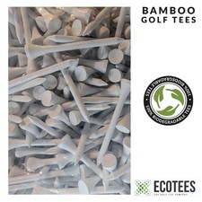 1000 X WHITE BAMBOO ULTRA STRONG WOODEN GOLF TEES BOX OF 83mm (3 1/4") X 1000
