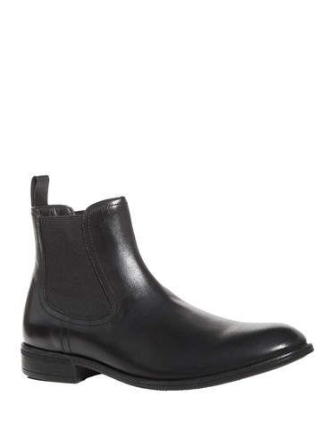 Mens Rush By Gordon Rush Black Faux Leather Casual Chelsea  display picture 1