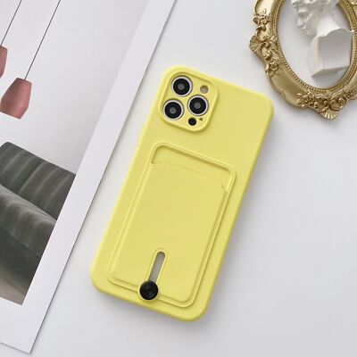 For iPhone 14 15 13 12 11 16 Pro Xs Max 8 7 Shockproof Silicone Card Holder Case