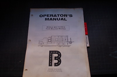 MOBLIE MIX PAVER 2 TWO II Operator Operation Manual book paving guide 1995