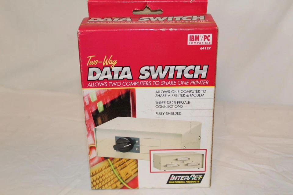 InterAct 64127 IBM/PC Computer Printer Data Switch DB25F Connections 2 in/1 out - Image 4 of 4