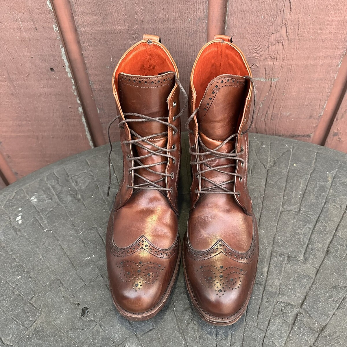 Allen Edmonds Mens DALTON Brown Leather Wingtip Dress Boots 13 B
