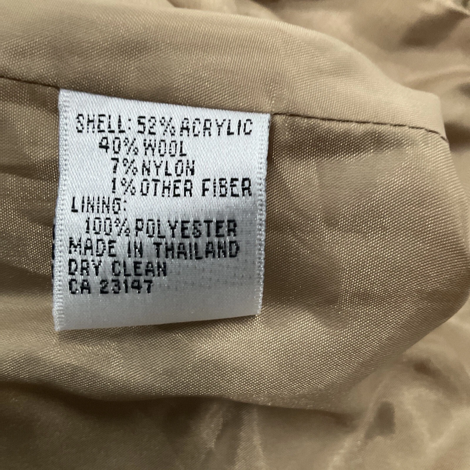 CHANEL Giacca tweed Talbots cappotto senza colletto donna 16W tessuto italiano con sciarpa combinata