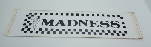 RARE NOS 1980s "MADNESS" SKA PUNK CONCERT BUMPER STICKER UNUSED.