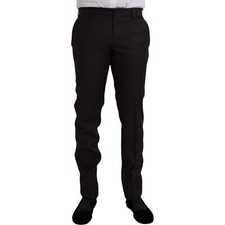 DOLCE & GABBANA Pants Dark Brown Wool Slim Fit Formal Trouser IT48/W34/M 800usd