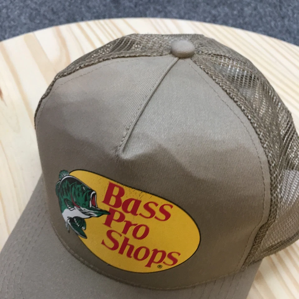 Sombrero de camionero Bass Pro Shops para hombre beige OS ala curva ajustable logotipo bordado Foto 2 de 4