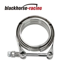 BLACKHORSE-RACING 3'' SS V-Band Flange Clamp Kit Male/Female Exhaust Pipe