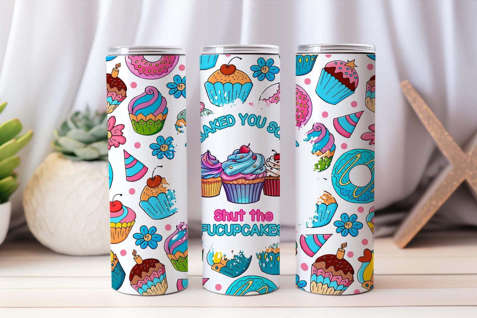 20 oz Graphic Tumbler- Sarcasm Funny Cupcake 25