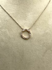 Dainty Delicate Rose Gold Plated Circle Crystal Pendant Necklace