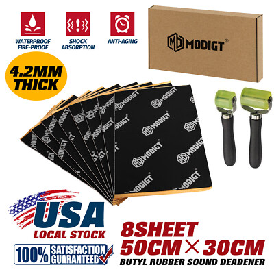 8X Butyl Car Van Vibration Proofing Audio Panel Sound Deadening Damping 1.2SQM