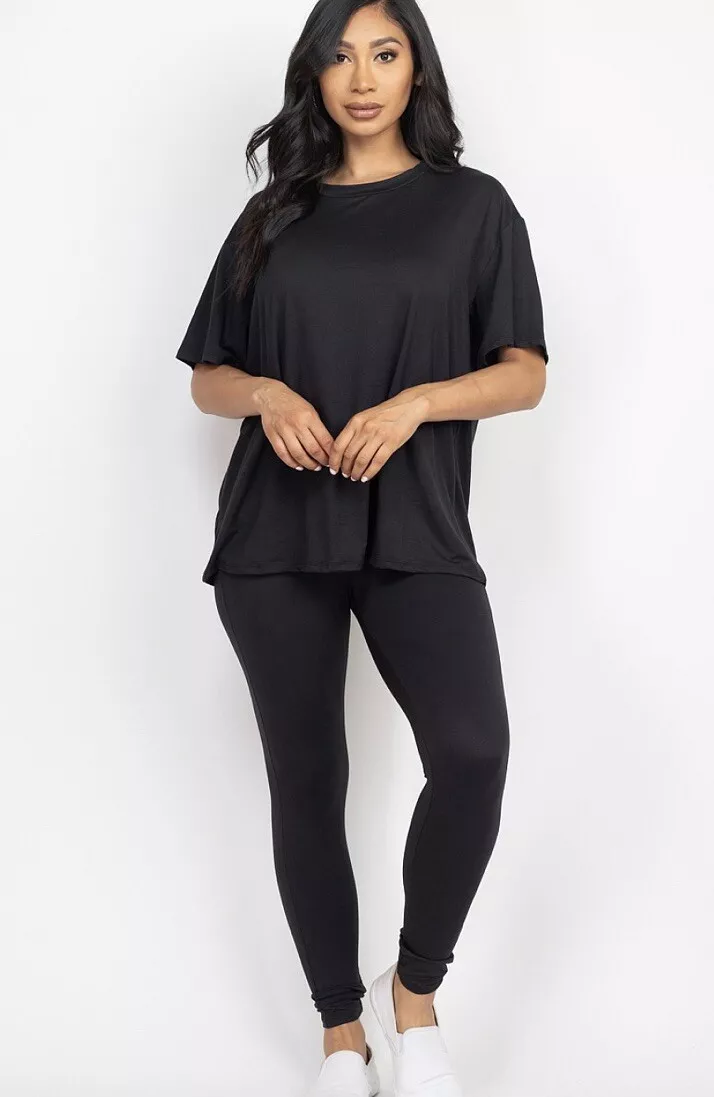 Oversized T-shirt & Leggings Two Piece Set