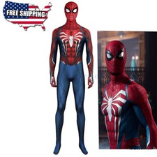 Adults Spider-Man Peter Parker Deluxe Cosplay Costume Jumpsuit Bodysuit