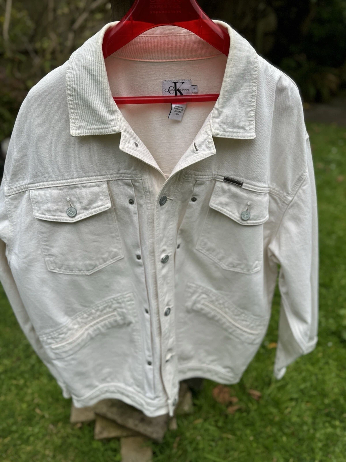 Vintage Calvin klein denim jacket Cream