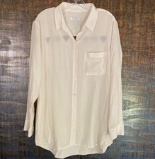 Equipment Femme Daddy Cutout Silk Button Down Shirt Blouse Sz M Cream