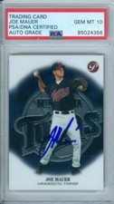 Joe Mauer 2002 Topps Pristine #151 RC Rookie Autograph PSA DNA Gem Mint 10 Auto