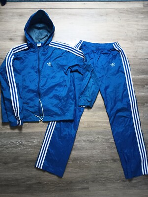 80s adidas ジャージ 1980s adidas Suit Nylon Windbreaker Rain shell Hip Hop 3 Stripe