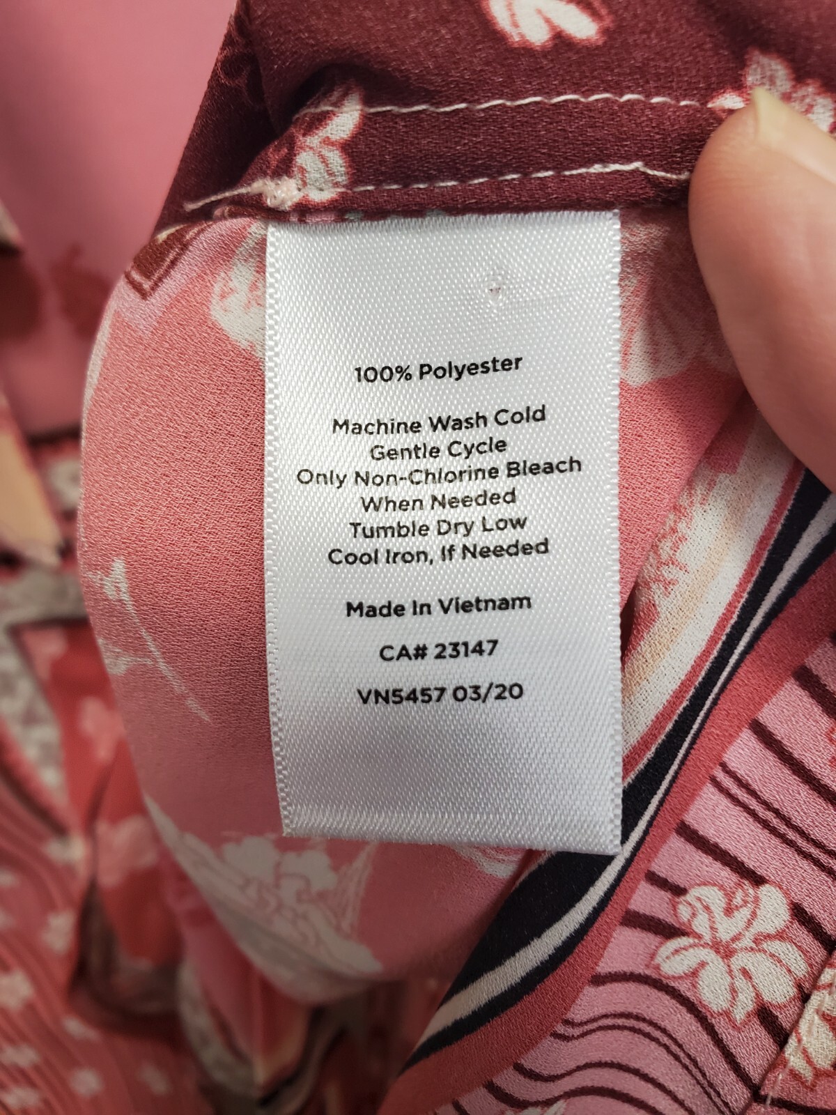 Talbots Rose Patchwork Pattern Tie Neck Long Slee… - image 5