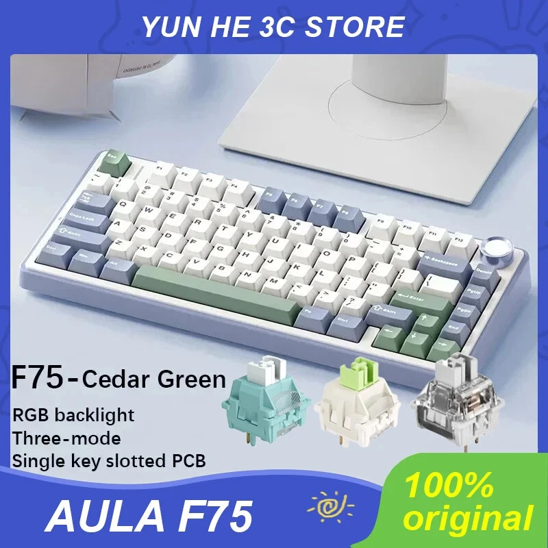 Mechanical Keyboard 2.4G Wireless/Bluetooth/Wired RGB PBT 75% Layout Pc Keyboard